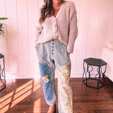 Latte Rose Chenille Sweater