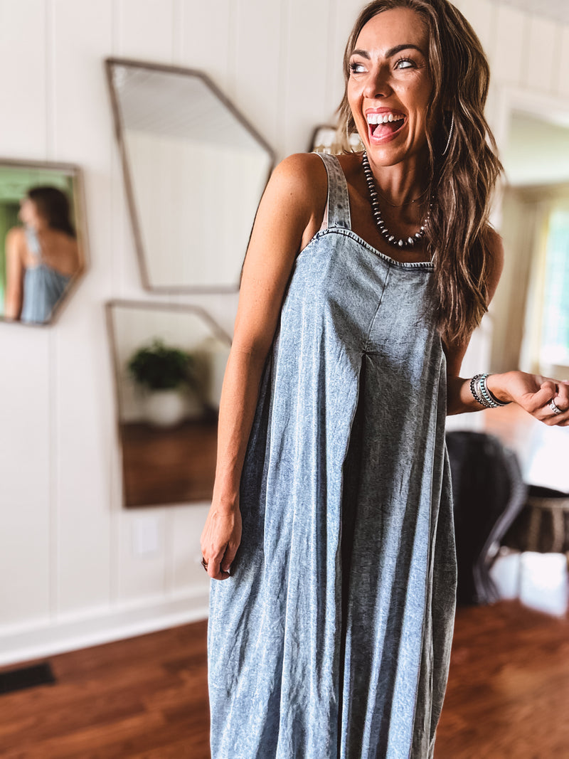Washed Tencel Pleat Front Jumpsuit