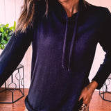 BLACK COWL NECK TOP