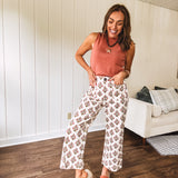 Tangerine Floral Bundle Wide Leg Pant