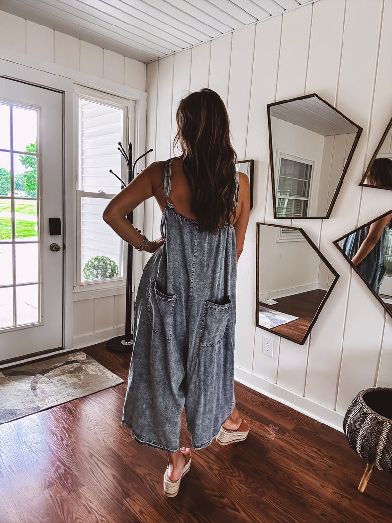 Washed Tencel Pleat Front Jumpsuit