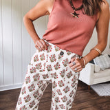 Tangerine Floral Bundle Wide Leg Pant
