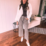 Powder Cream Pearl Embellished Cardigan