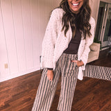 Brown Stripe Denim Pant