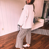 Powder Cream Pearl Embellished Cardigan