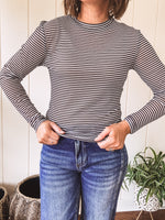 Black & White Stripe Sheer Mesh