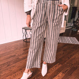 Brown Stripe Denim Pant