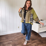 Bold Moves Camo Mix Zip Jacket | Olive