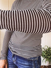 Black & White Stripe Sheer Mesh