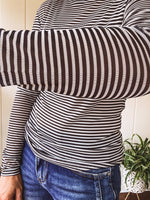 Black & White Stripe Sheer Mesh