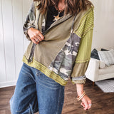 Bold Moves Camo Mix Zip Jacket | Olive