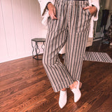 Brown Stripe Denim Pant