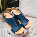 Carley Navy Wedge
