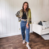 Bold Moves Camo Mix Zip Jacket | Olive