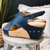 Carley Navy Wedge