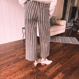Brown Stripe Denim Pant