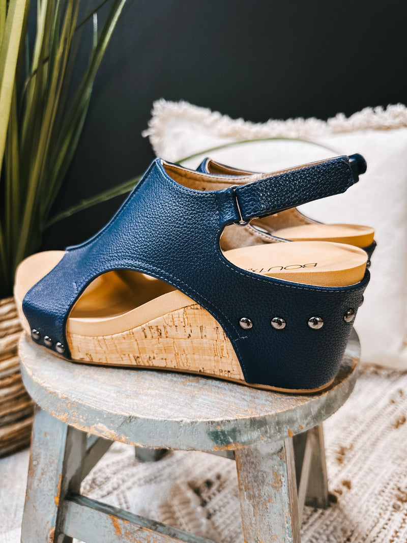 Carley Navy Wedge