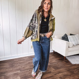 Bold Moves Camo Mix Zip Jacket | Olive