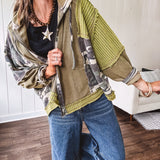 Bold Moves Camo Mix Zip Jacket | Olive