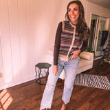 Western Plum Multi Stripe Sweater Vest