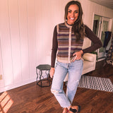 Western Plum Multi Stripe Sweater Vest