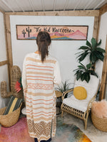Cream Aztec Pattern Long Lightweight Cardigan