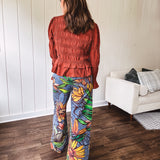 Denim Sunflower Art Jeans