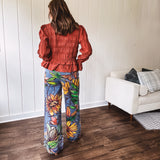 Denim Sunflower Art Jeans