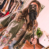 Olive Floral Jacquard Boho Jacket