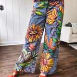 Denim Sunflower Art Jeans