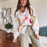 Cotton terry knit wide leg pants with raw hems, oversized pockets and drawstring waist.