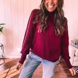 Mock Neck Rib Sweater