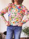 Pink Multi Flower Mesh Sheer L/S
