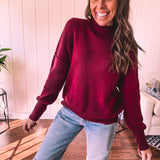 Mock Neck Rib Sweater