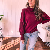Mock Neck Rib Sweater