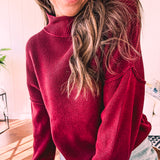 Mock Neck Rib Sweater