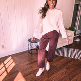 Ivory Chic Embroidered Blouse with Flutter Neckline