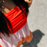 Twist & Shout Cotton Pintuck Colorblock Dress