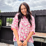 Hot Pink Button Down Shirt