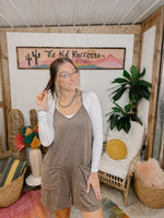 Brown Mineral Wash Romper