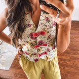 Sage + Pink Jacquard Floral Bow Vest