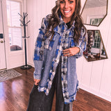 Blue Bliss Denim + Flannel Mix Shacket