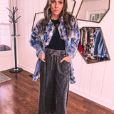 Blue Bliss Denim + Flannel Mix Shacket