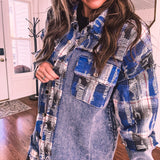 Blue Bliss Denim + Flannel Mix Shacket