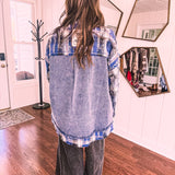 Blue Bliss Denim + Flannel Mix Shacket