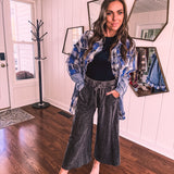 Blue Bliss Denim + Flannel Mix Shacket