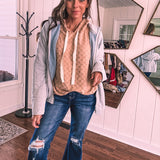 Running Errands Grey Blue Quilted Jacket