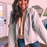 Running Errands Grey Blue Quilted Jacket