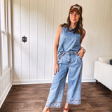 Drift Blue Stitch Embroidered Set | Sold as Separates