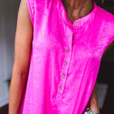 Fuchsia Wide Leg Satin Jumpsuit